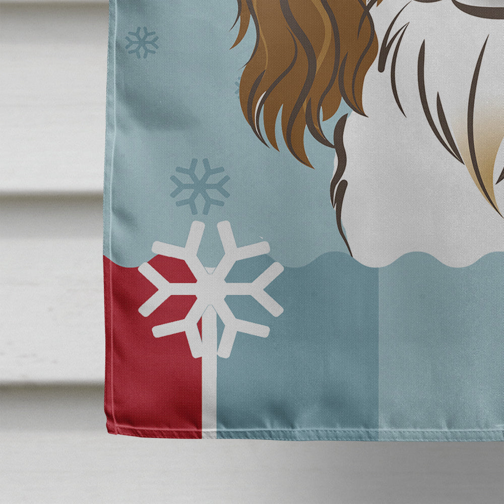 Winter Holiday Cavalier Spaniel Flag Canvas House Size BB1720CHF  the-store.com.