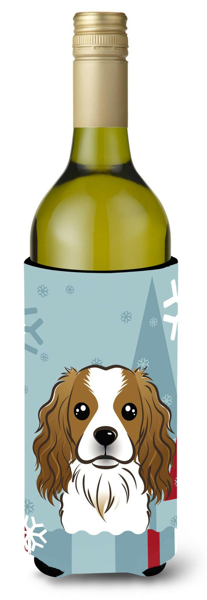 Winter Holiday Cavalier Spaniel Wine Bottle Beverage Insulator Hugger BB1720LITERK by Caroline&#39;s Treasures