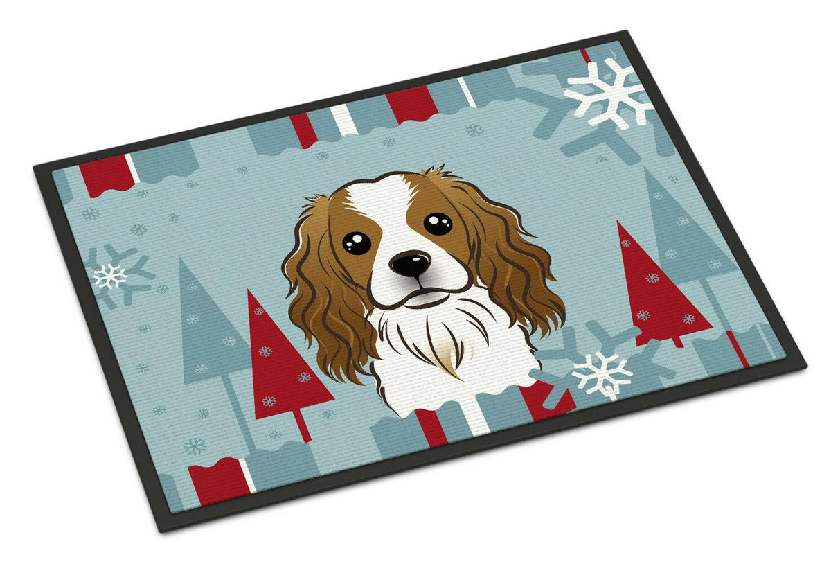 Winter Holiday Cavalier Spaniel Indoor or Outdoor Mat 18x27 BB1720MAT - the-store.com