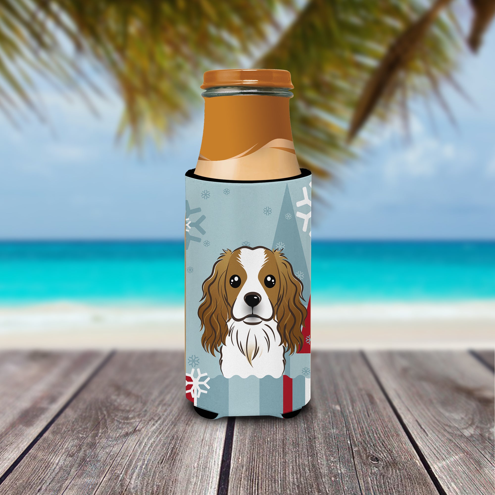 Winter Holiday Cavalier Spaniel Ultra Beverage Insulators for slim cans BB1720MUK
