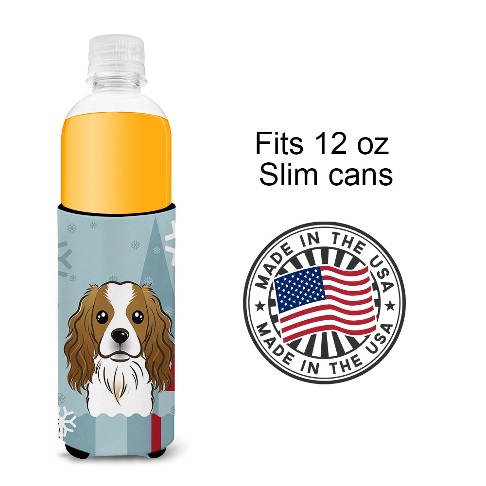 Winter Holiday Cavalier Spaniel Ultra Beverage Insulators for slim cans BB1720MUK