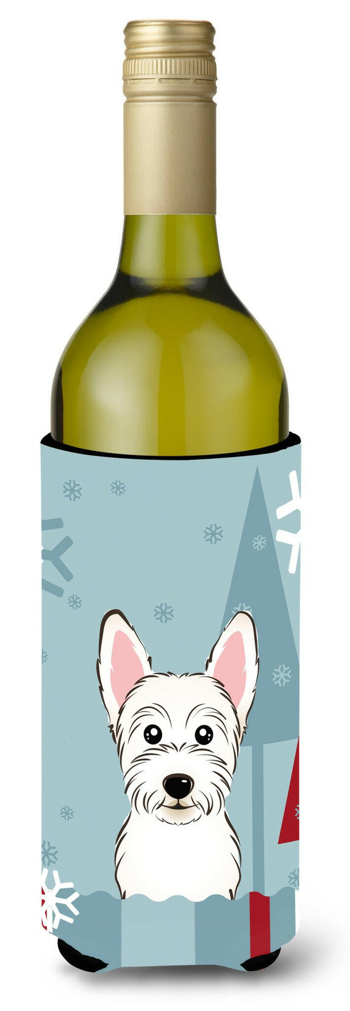 Winter Holiday Westie Wine Bottle Beverage Insulator Hugger BB1722LITERK by Caroline&#39;s Treasures