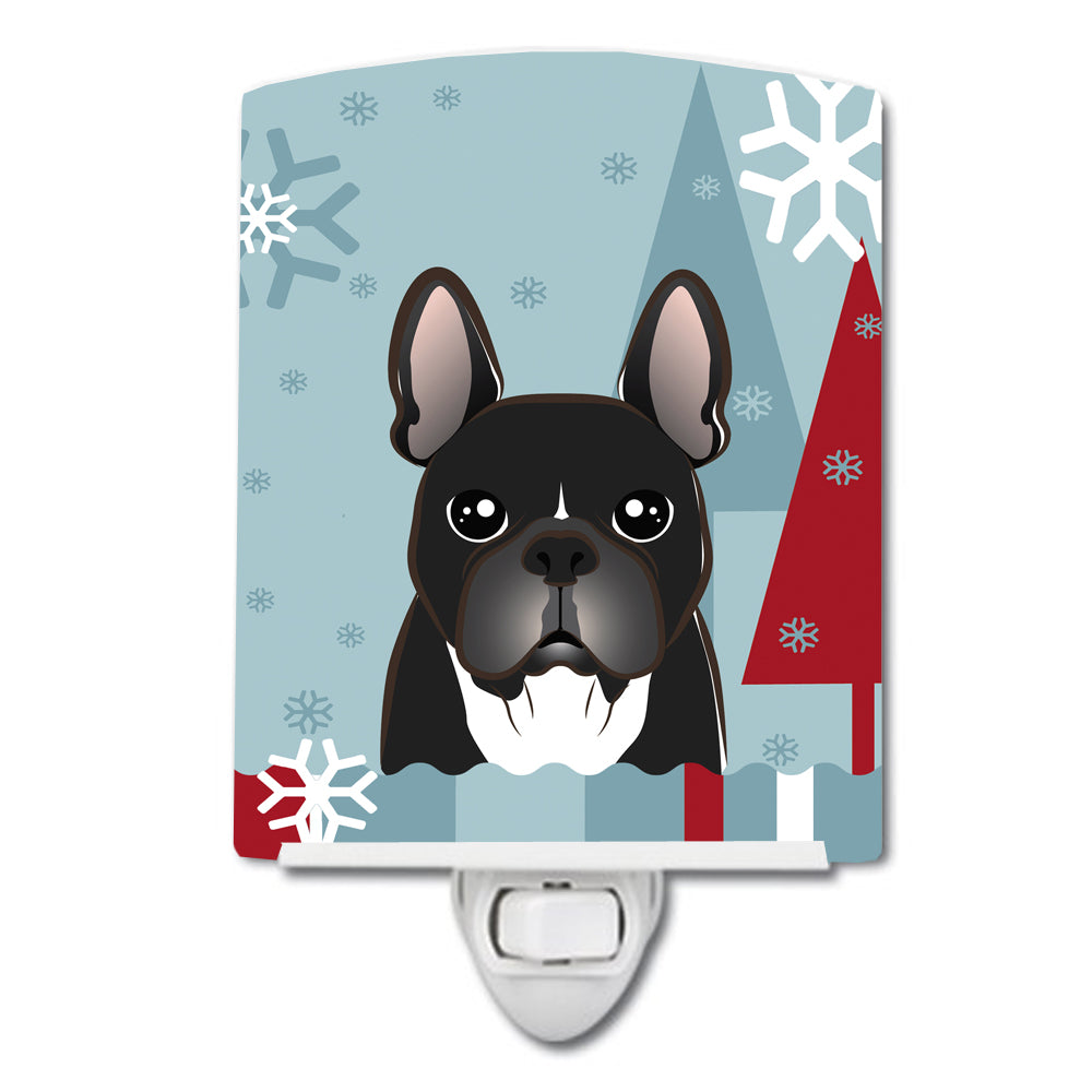Winter Holiday French Bulldog Ceramic Night Light BB1723CNL - the-store.com