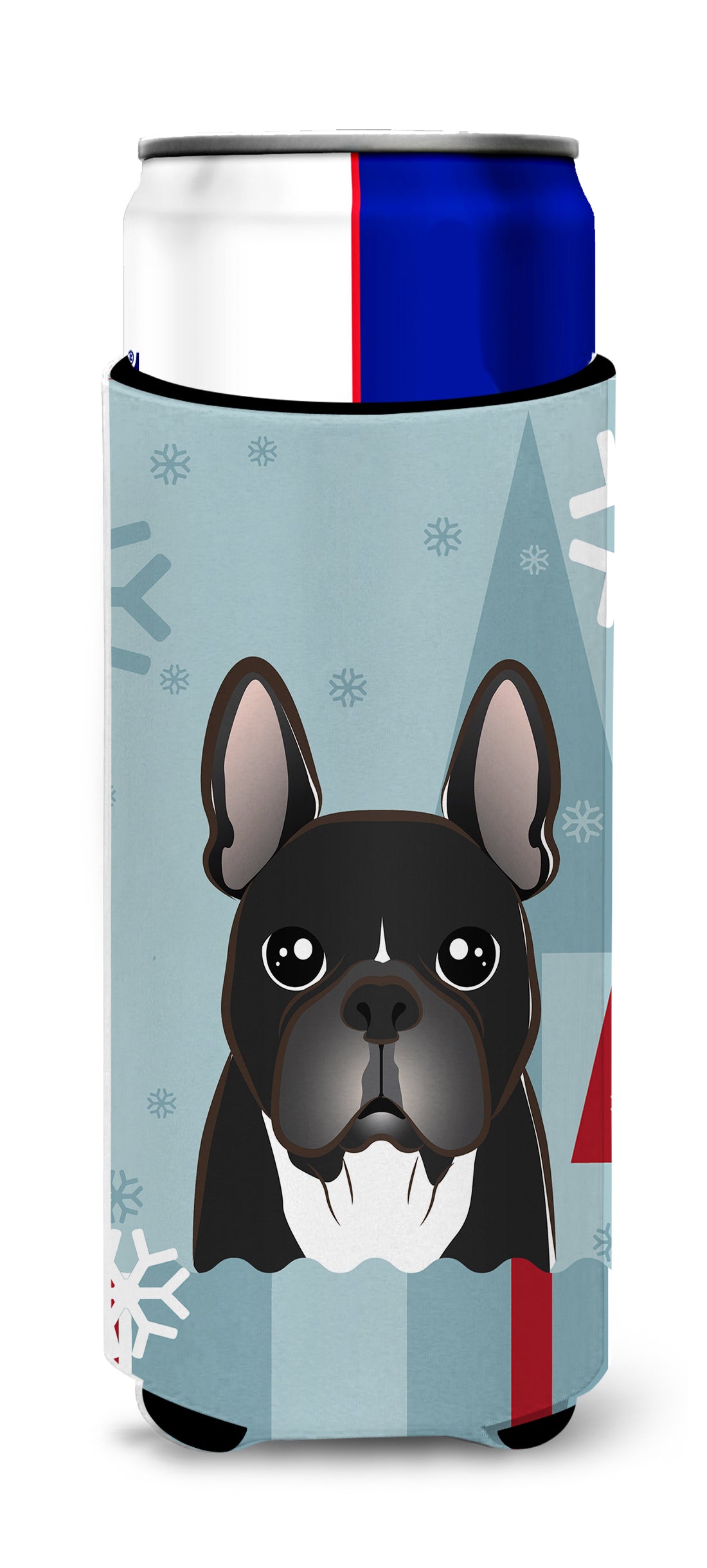 Winter Holiday French Bulldog Ultra Beverage Insulators for slim cans BB1723MUK