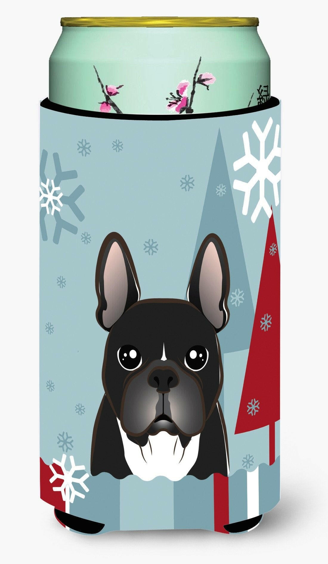 Winter Holiday French Bulldog Tall Boy Beverage Insulator Hugger BB1723TBC by Caroline&#39;s Treasures