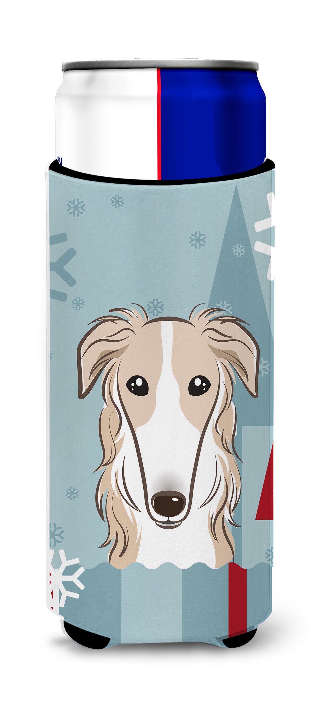 Winter Holiday Borzoi Ultra Beverage Insulators for slim cans BB1724MUK