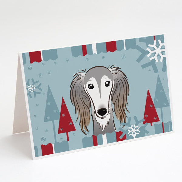 Buy this Winter Holiday Saluki Greeting Cards and Envelopes Pack of 8