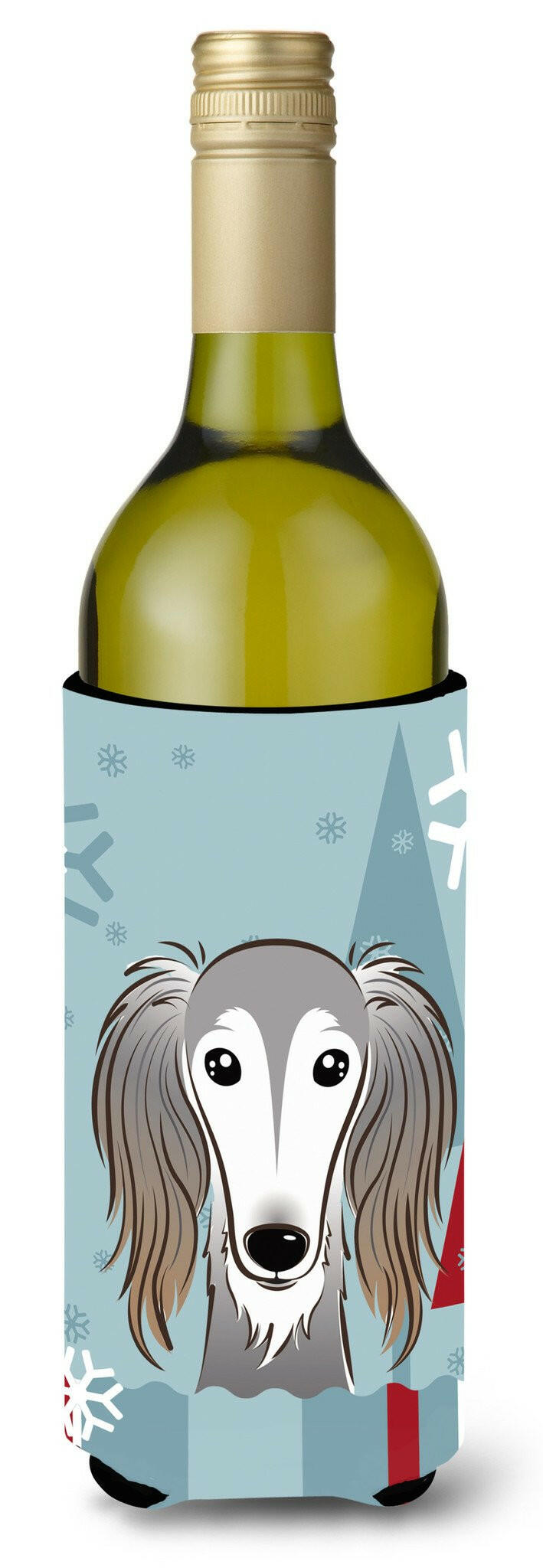 Winter Holiday Saluki Wine Bottle Beverage Insulator Hugger BB1725LITERK by Caroline&#39;s Treasures