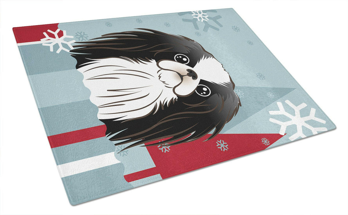 Winter Holiday Japanese Chin Glass Cutting Board Large BB1726LCB by Caroline&#39;s Treasures