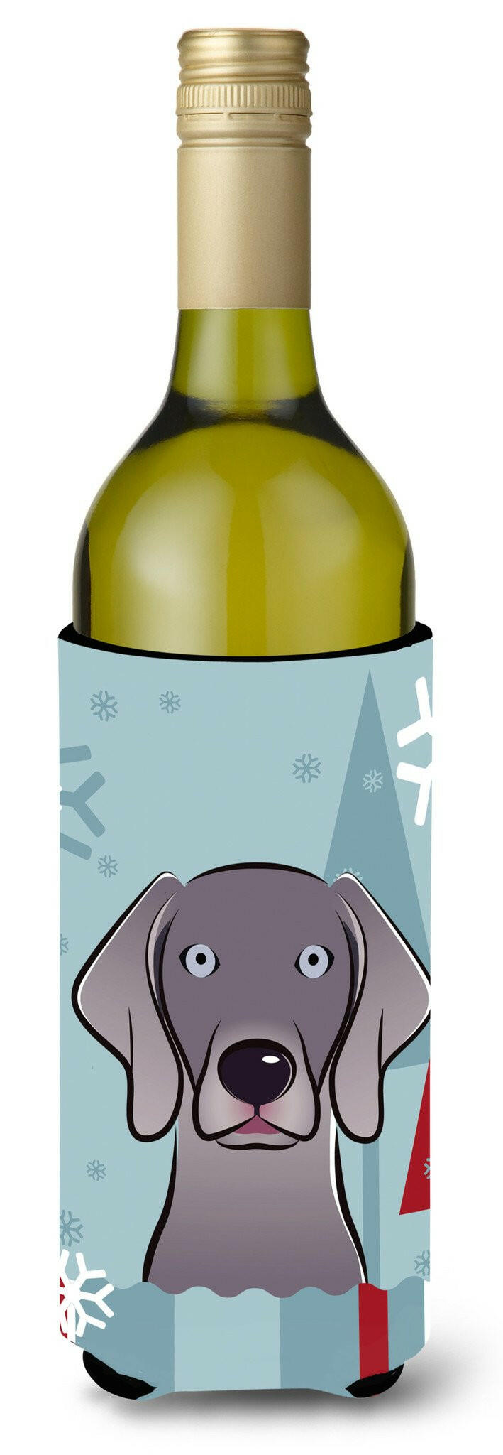Winter Holiday Weimaraner Wine Bottle Beverage Insulator Hugger BB1727LITERK by Caroline&#39;s Treasures