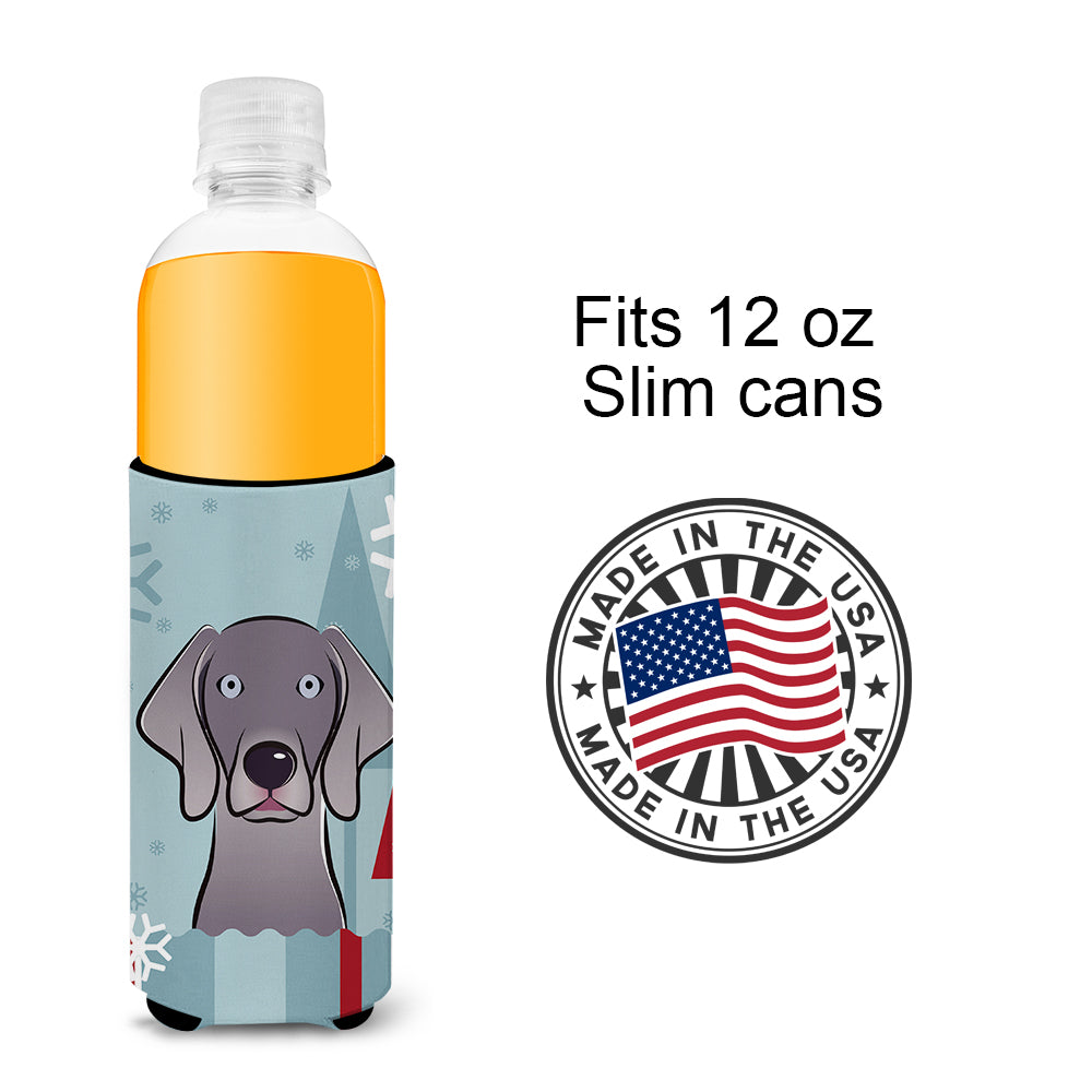 Winter Holiday Weimaraner Ultra Beverage Insulators for slim cans BB1727MUK  the-store.com.
