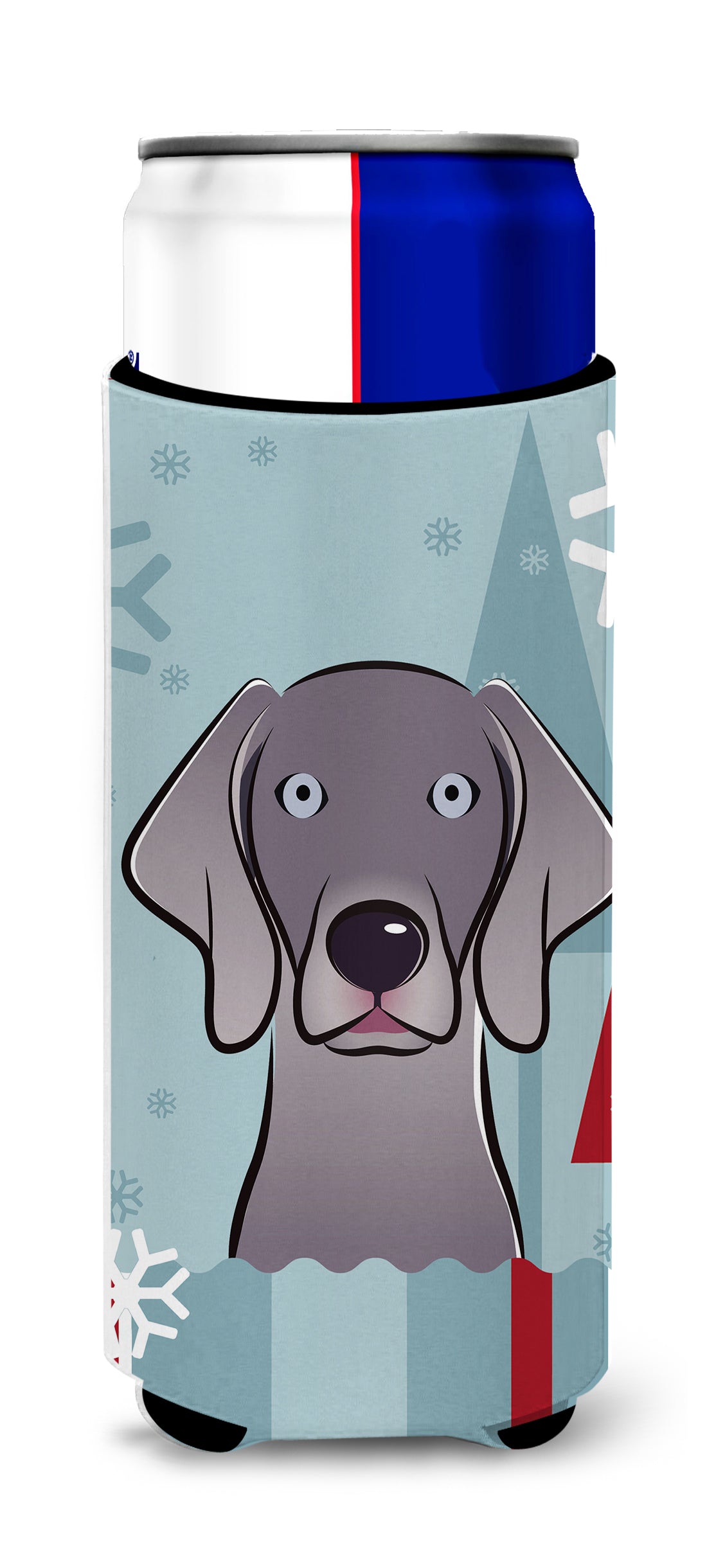 Winter Holiday Weimaraner Ultra Beverage Isolateurs pour canettes minces BB1727MUK
