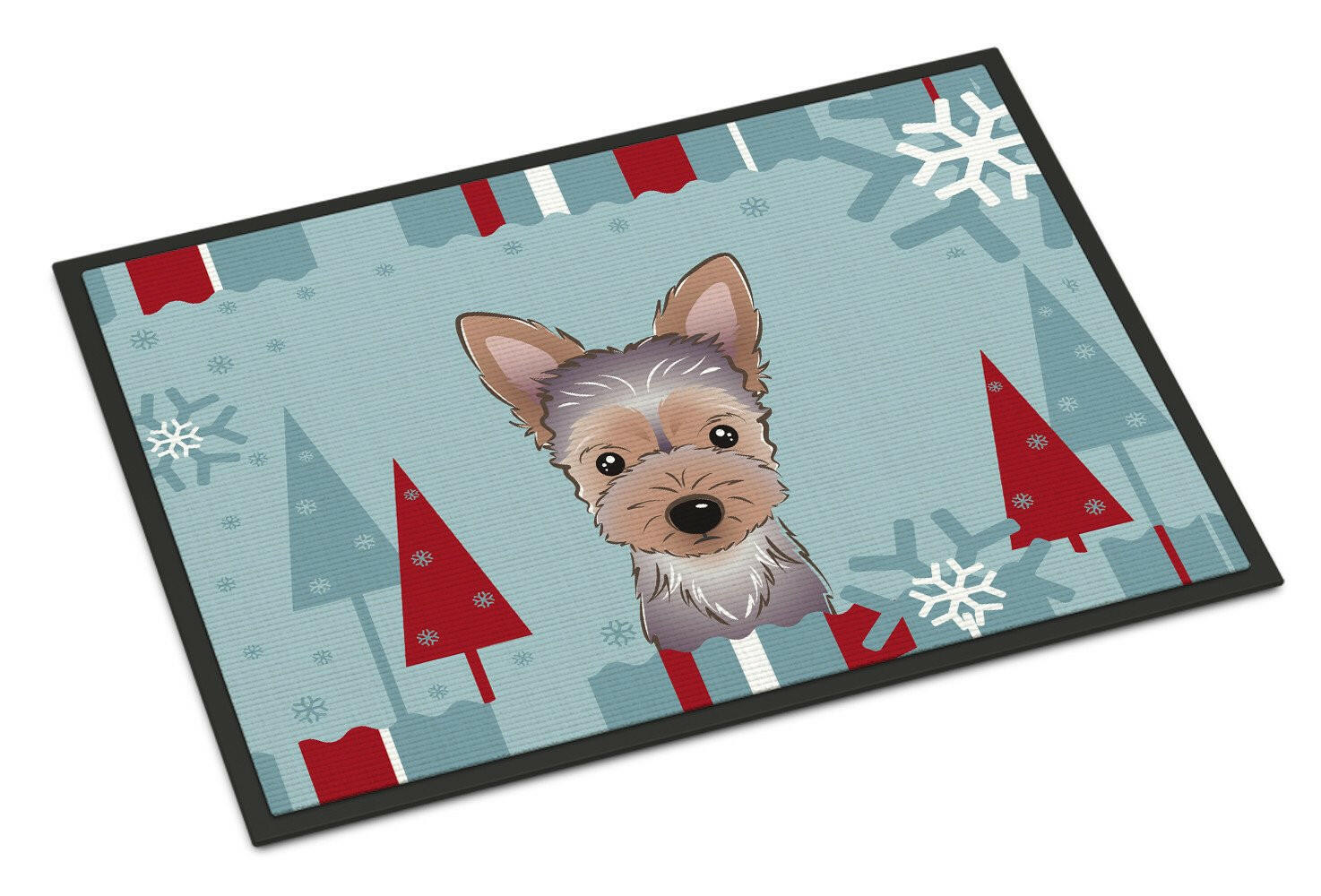 Winter Holiday Yorkie Puppy Indoor or Outdoor Mat 24x36 BB1728JMAT - the-store.com