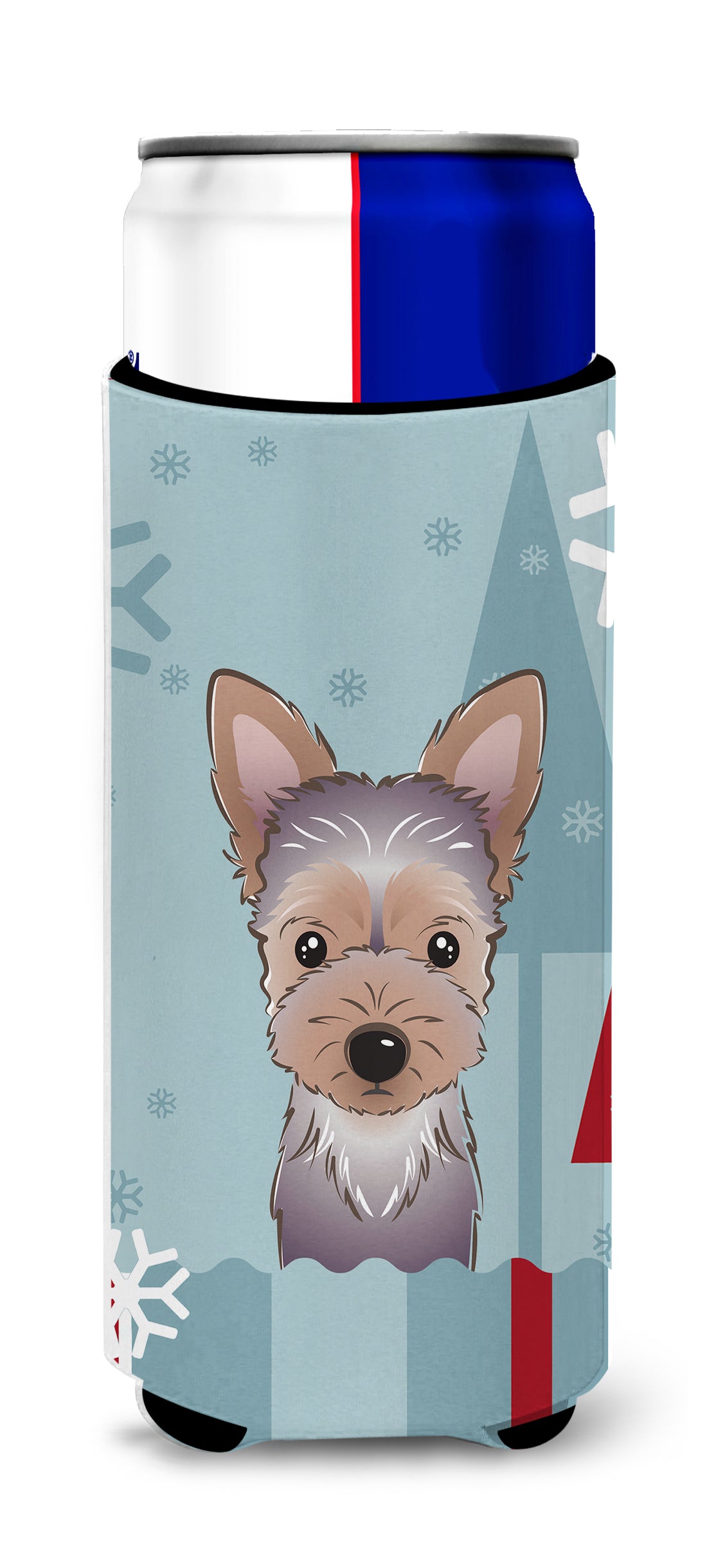 Winter Holiday Yorkie Puppy Ultra Beverage Isolateurs pour canettes minces BB1728MUK