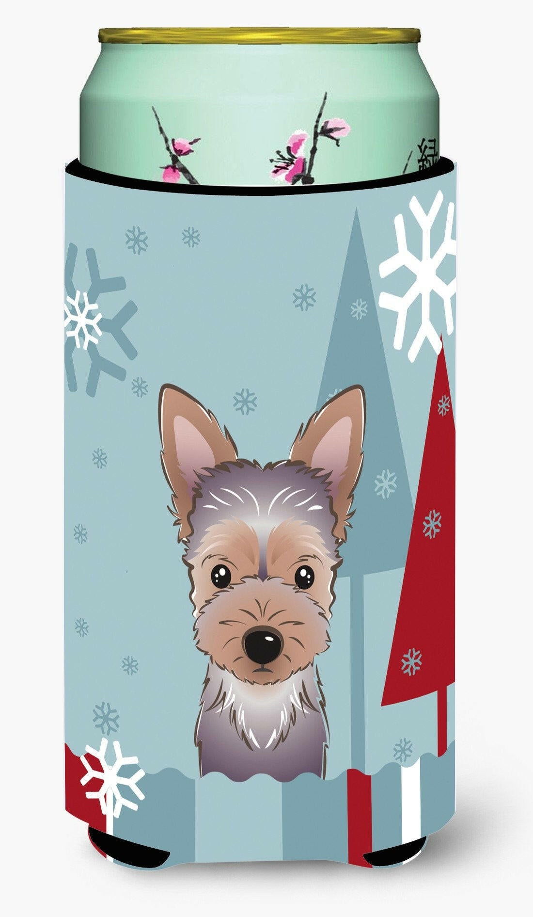 Winter Holiday Yorkie Puppy Tall Boy Beverage Insulator Hugger BB1728TBC by Caroline&#39;s Treasures