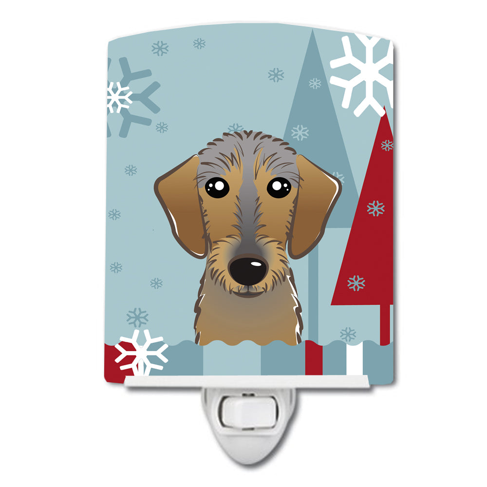 Winter Holiday Wirehaired Dachshund Ceramic Night Light BB1729CNL - the-store.com