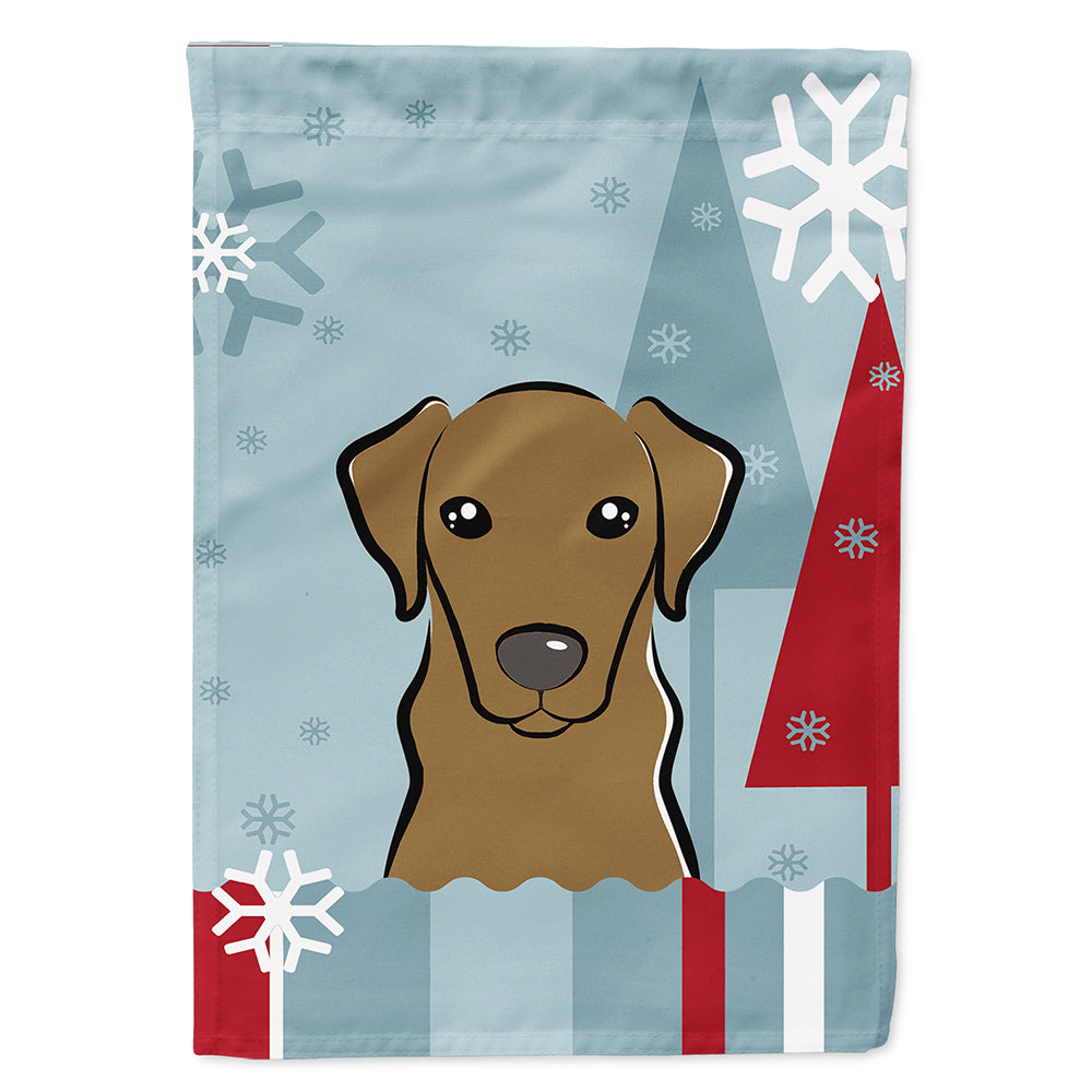 Winter Holiday Chocolate Labrador Flag Canvas House Size BB1730CHF