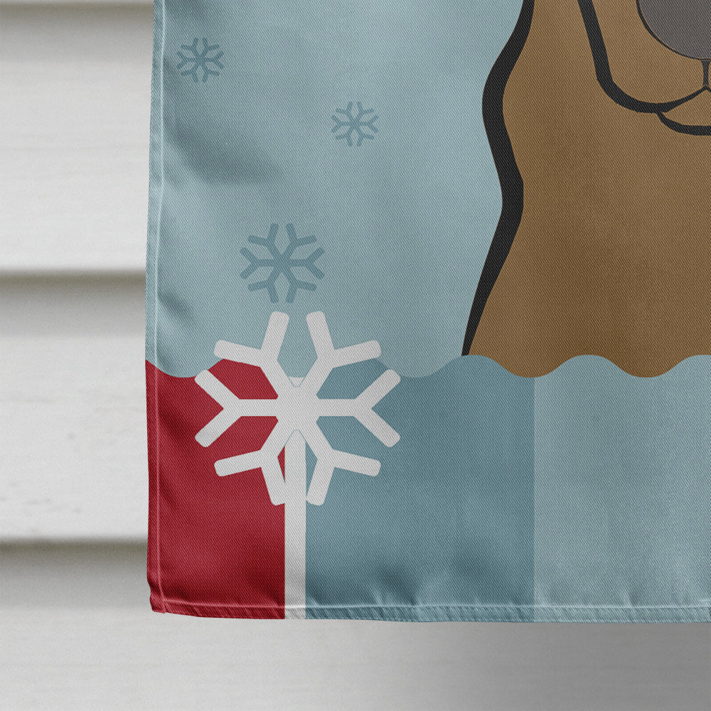 Winter Holiday Chocolate Labrador Flag Canvas House Size BB1730CHF  the-store.com.