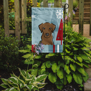 Winter Holiday Chocolate Labrador Flag Garden Size BB1730GF