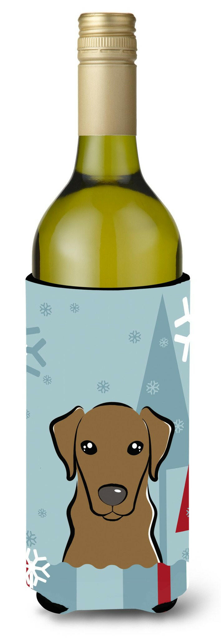 Winter Holiday Chocolate Labrador Wine Bottle Beverage Insulator Hugger BB1730LITERK by Caroline's Treasures