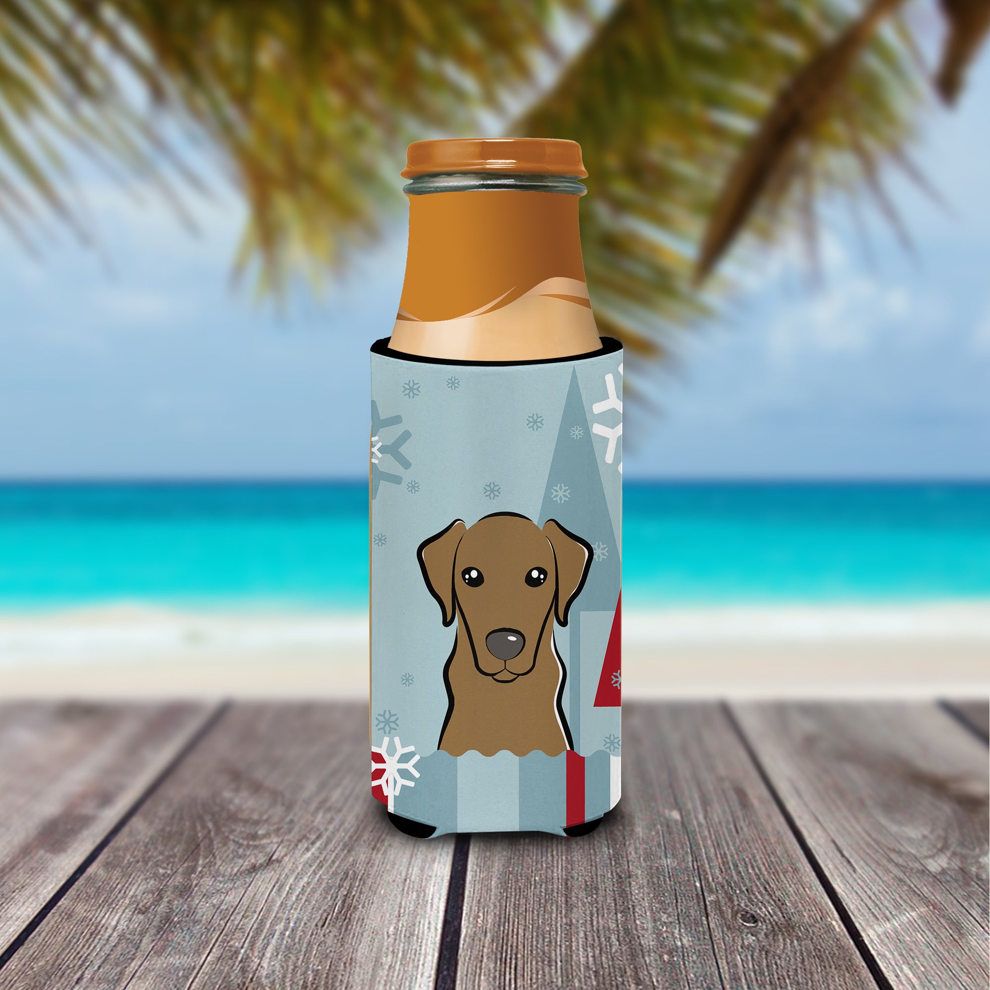 Winter Holiday Chocolate Labrador Ultra Beverage Insulators for slim cans BB1730MUK