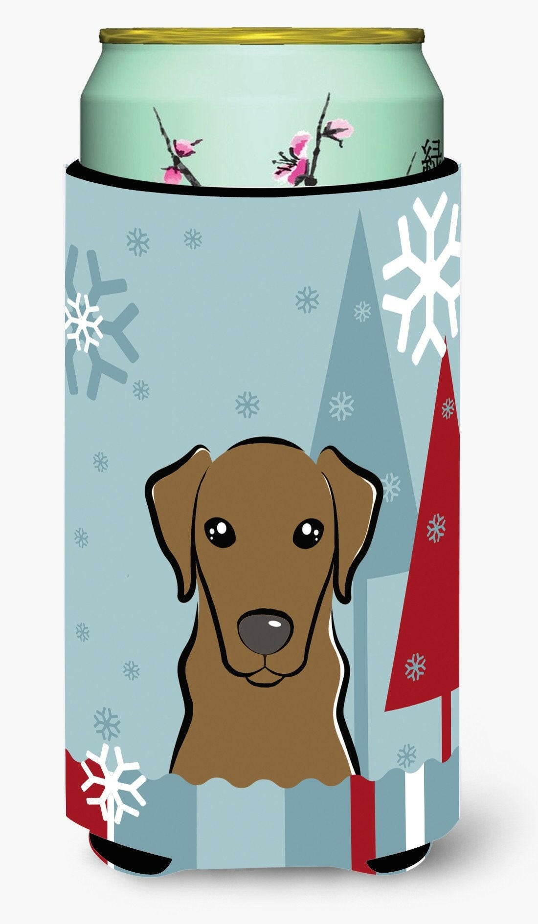 Winter Holiday Chocolate Labrador Tall Boy Beverage Insulator Hugger BB1730TBC by Caroline&#39;s Treasures