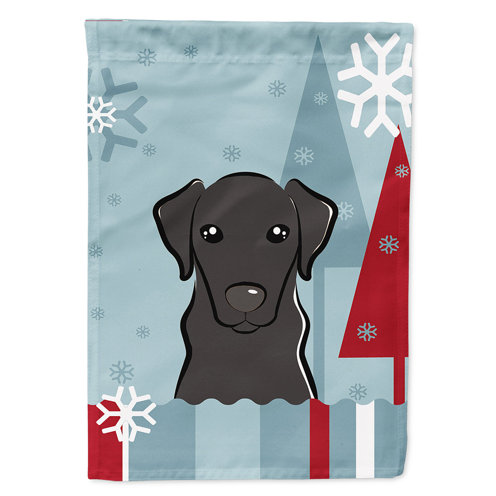 Winter Holiday Black Labrador Drapeau Toile Maison Taille BB1731CHF