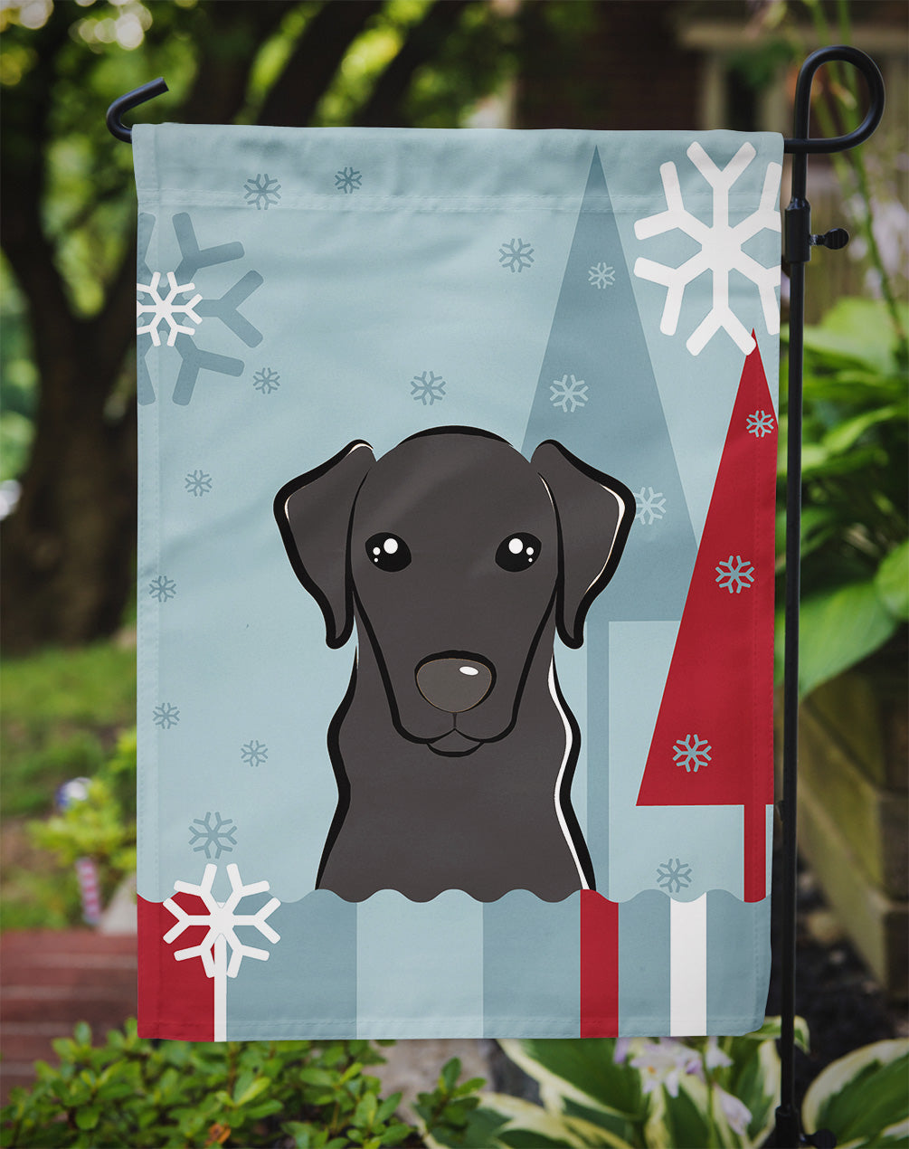 Winter Holiday Black Labrador Flag Garden Size BB1731GF