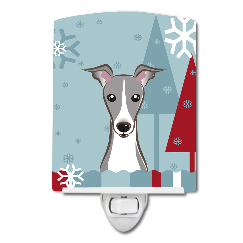 Winter Holiday Italian Greyhound Ceramic Night Light BB1732CNL - the-store.com