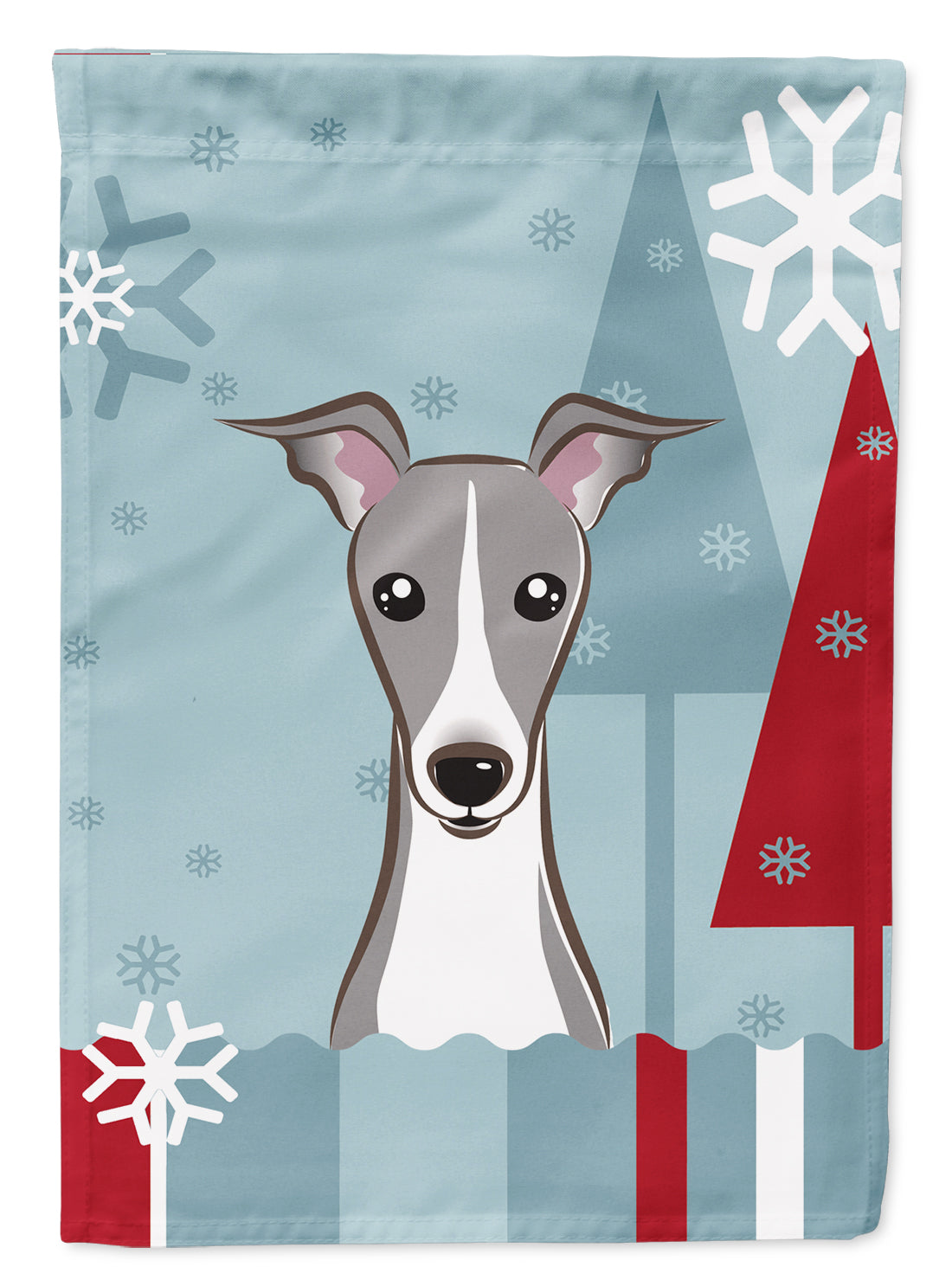 Winter Holiday Italian Greyhound Flag Garden Size BB1732GF