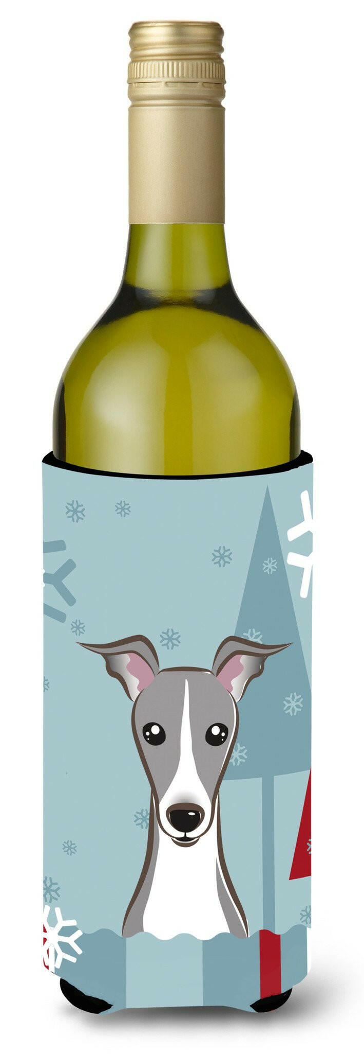 Winter Holiday Italian Greyhound Wine Bottle Beverage Insulator Hugger BB1732LITERK by Caroline's Treasures