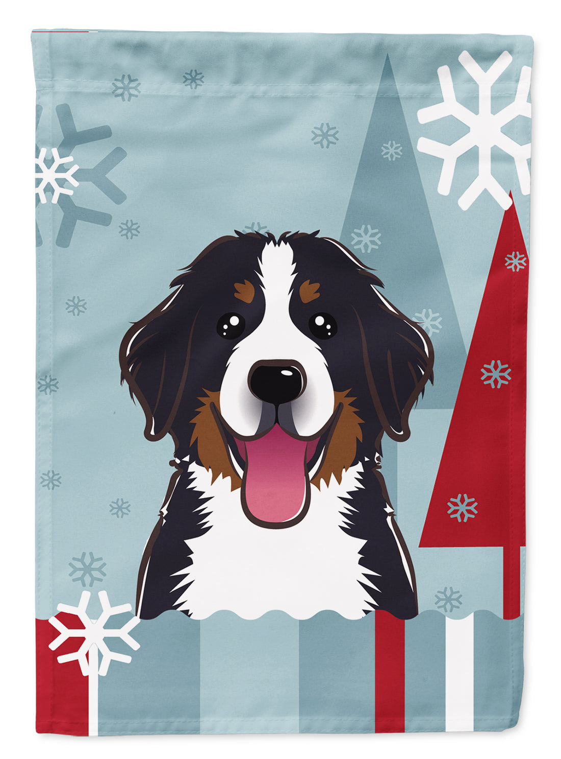 Winter Holiday Bernese Mountain Dog Flag Canvas House Size BB1733CHF  the-store.com.