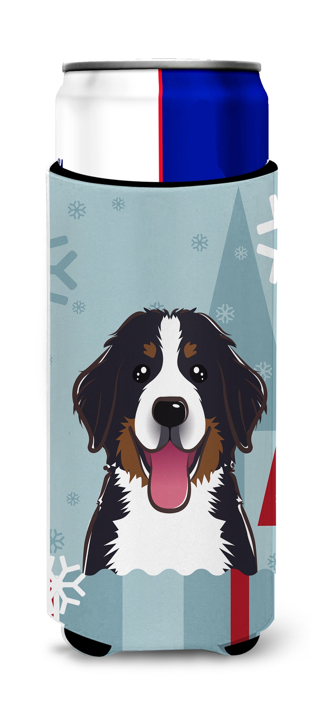 Winter Holiday Bernese Mountain Dog Ultra Beverage Insulators for slim cans BB1733MUK  the-store.com.