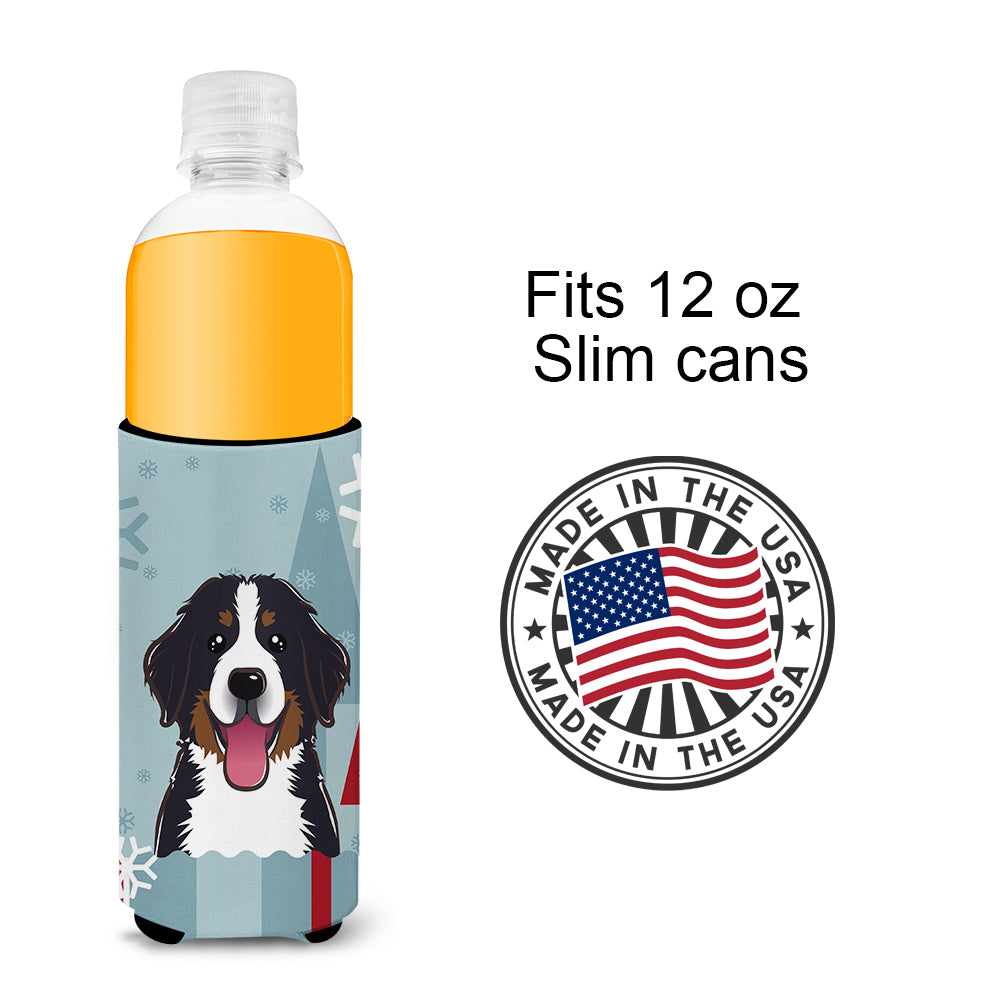 Winter Holiday Bernese Mountain Dog Ultra Beverage Insulators for slim cans BB1733MUK