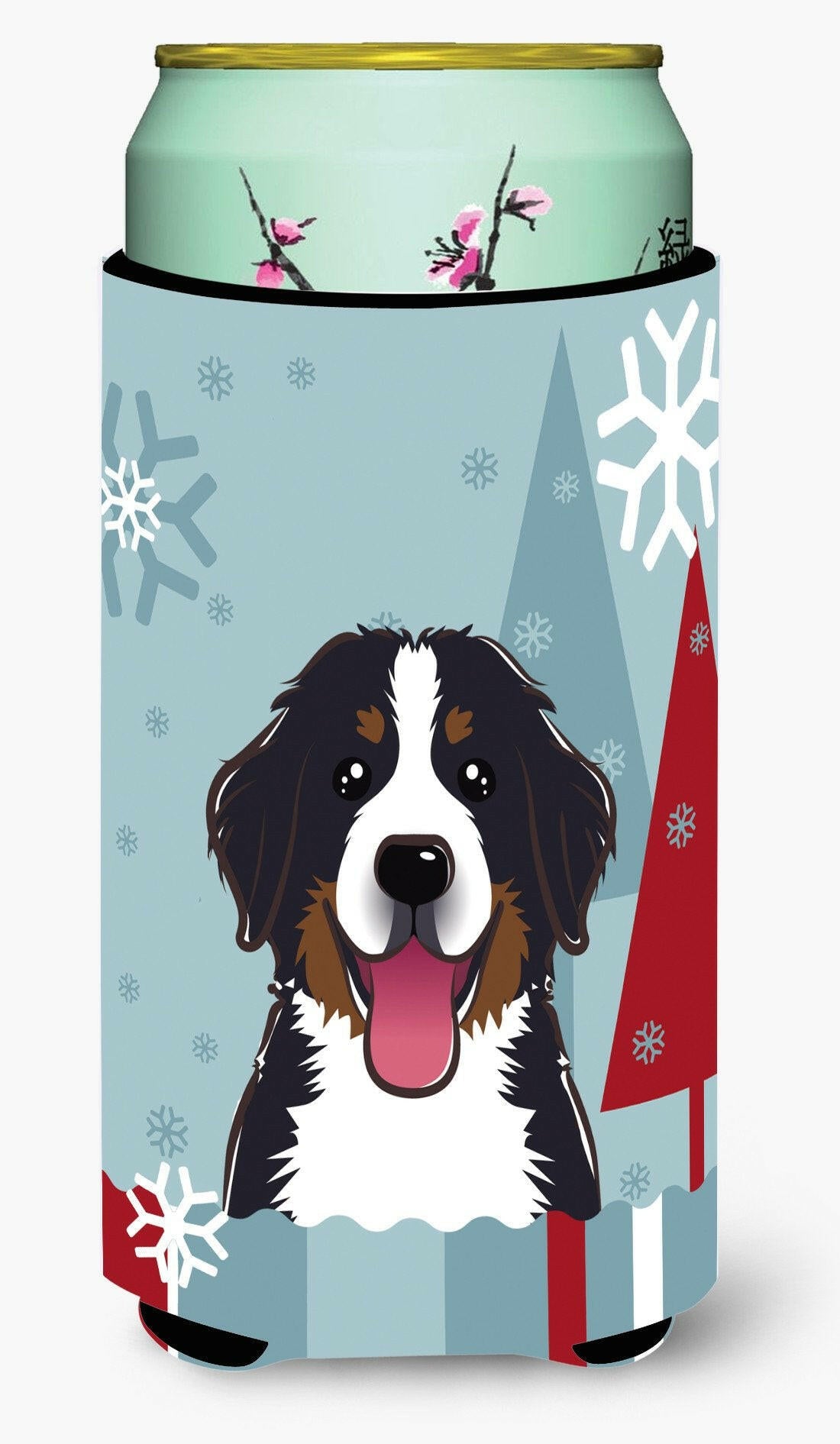 Winter Holiday Bernese Mountain Dog Tall Boy Beverage Insulator Hugger BB1733TBC by Caroline&#39;s Treasures