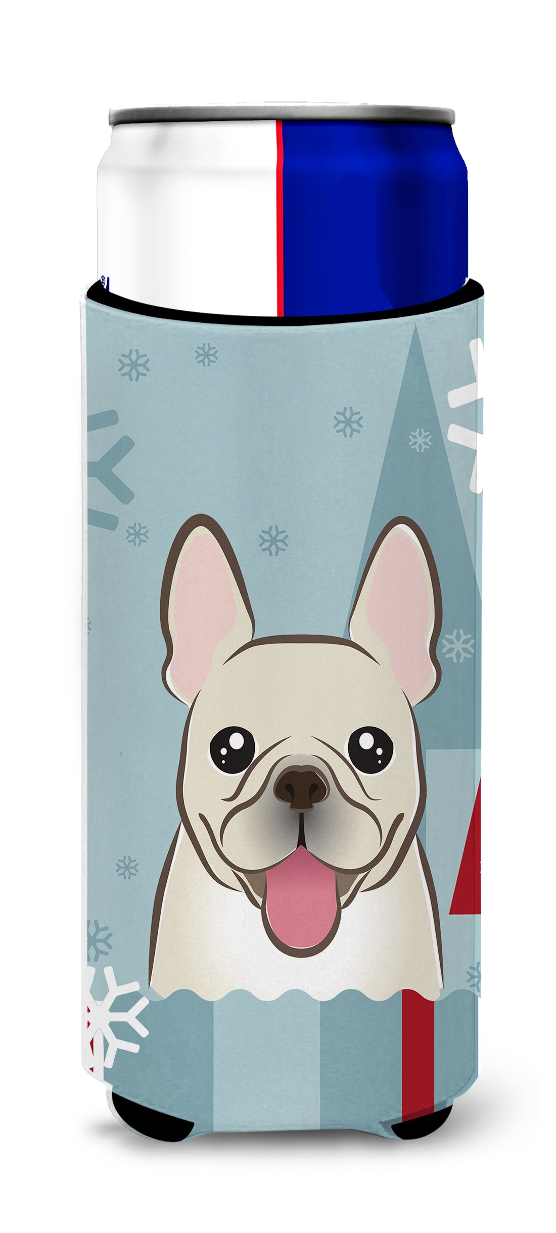 Winter Holiday French Bulldog Ultra Beverage Isolateurs pour canettes minces BB1734MUK