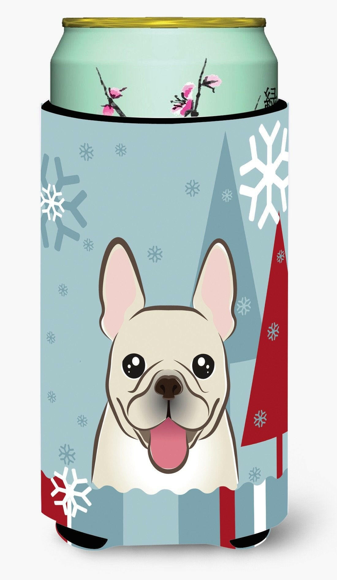 Winter Holiday French Bulldog Tall Boy Beverage Insulator Hugger BB1734TBC by Caroline&#39;s Treasures