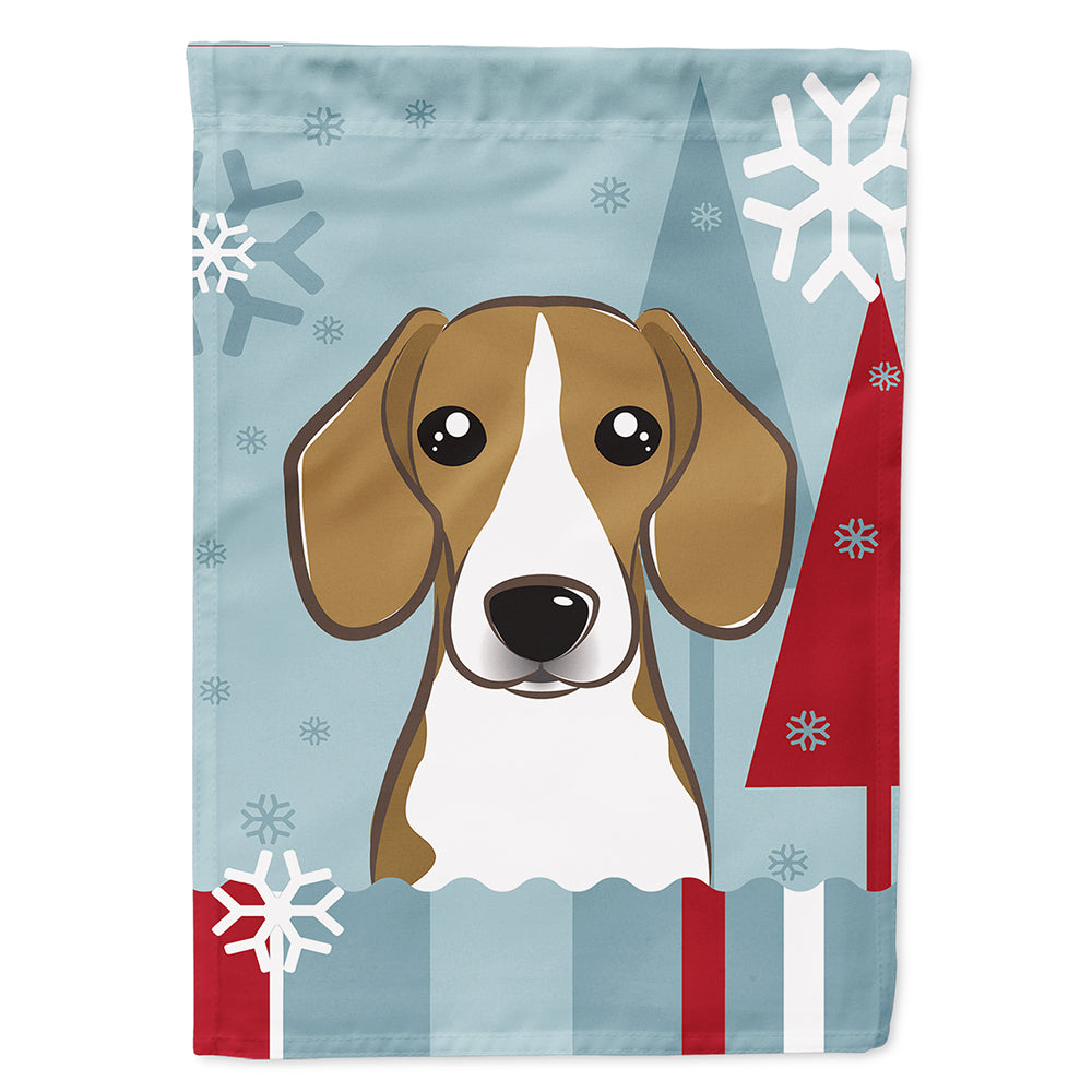 Winter Holiday Beagle Flag Toile Maison Taille BB1735CHF