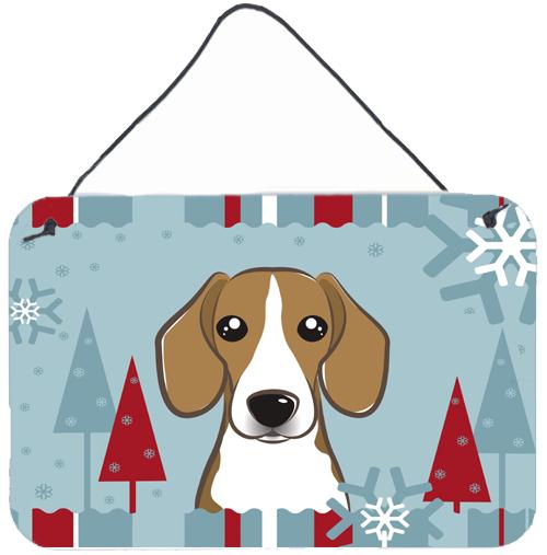 Winter Holiday Beagle Wall or Door Hanging Prints BB1735DS812 by Caroline's Treasures