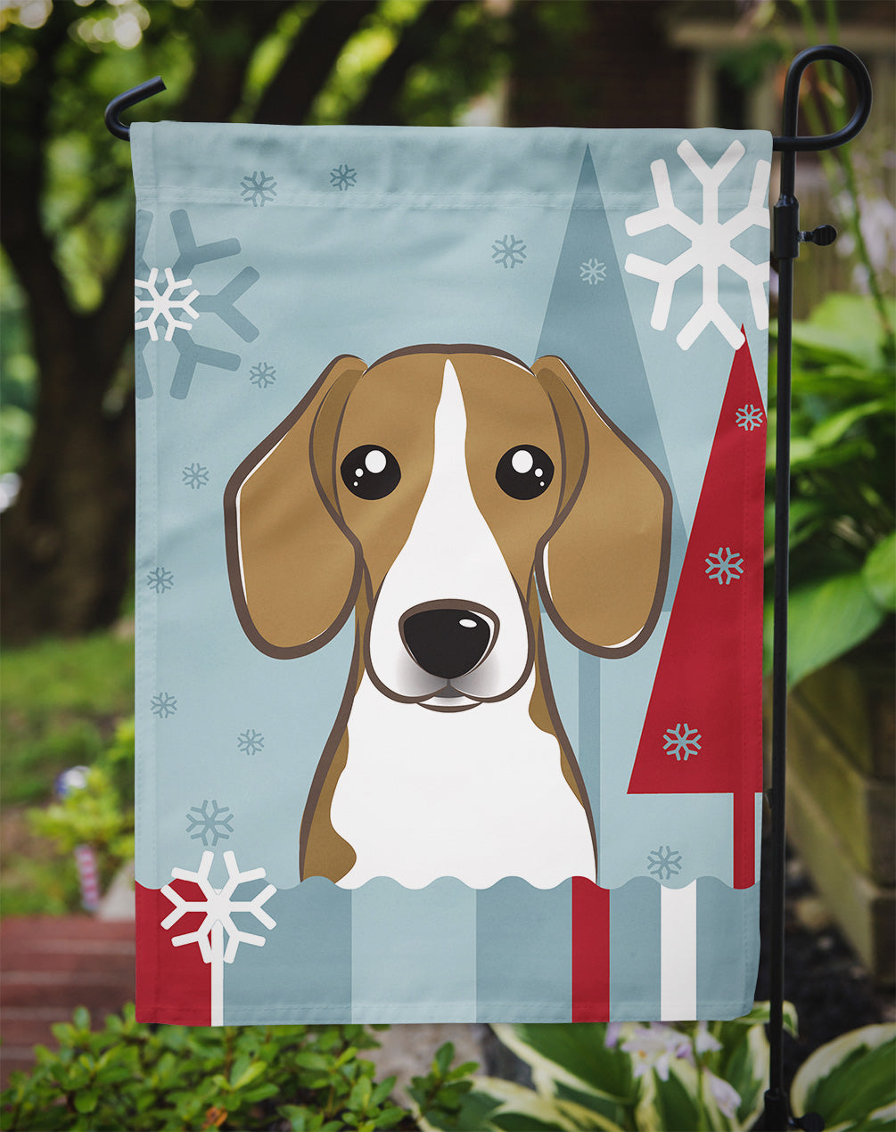 Winter Holiday Beagle Flag Garden Size BB1735GF.