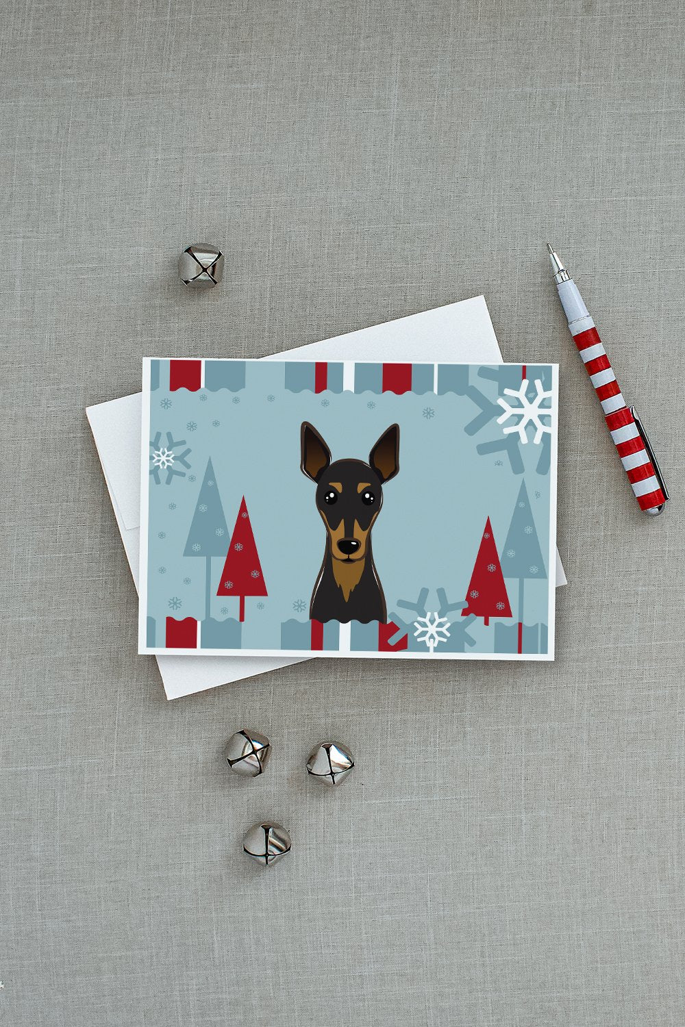 Winter Holiday Min Pin Greeting Cards and Envelopes Pack of 8 - the-store.com