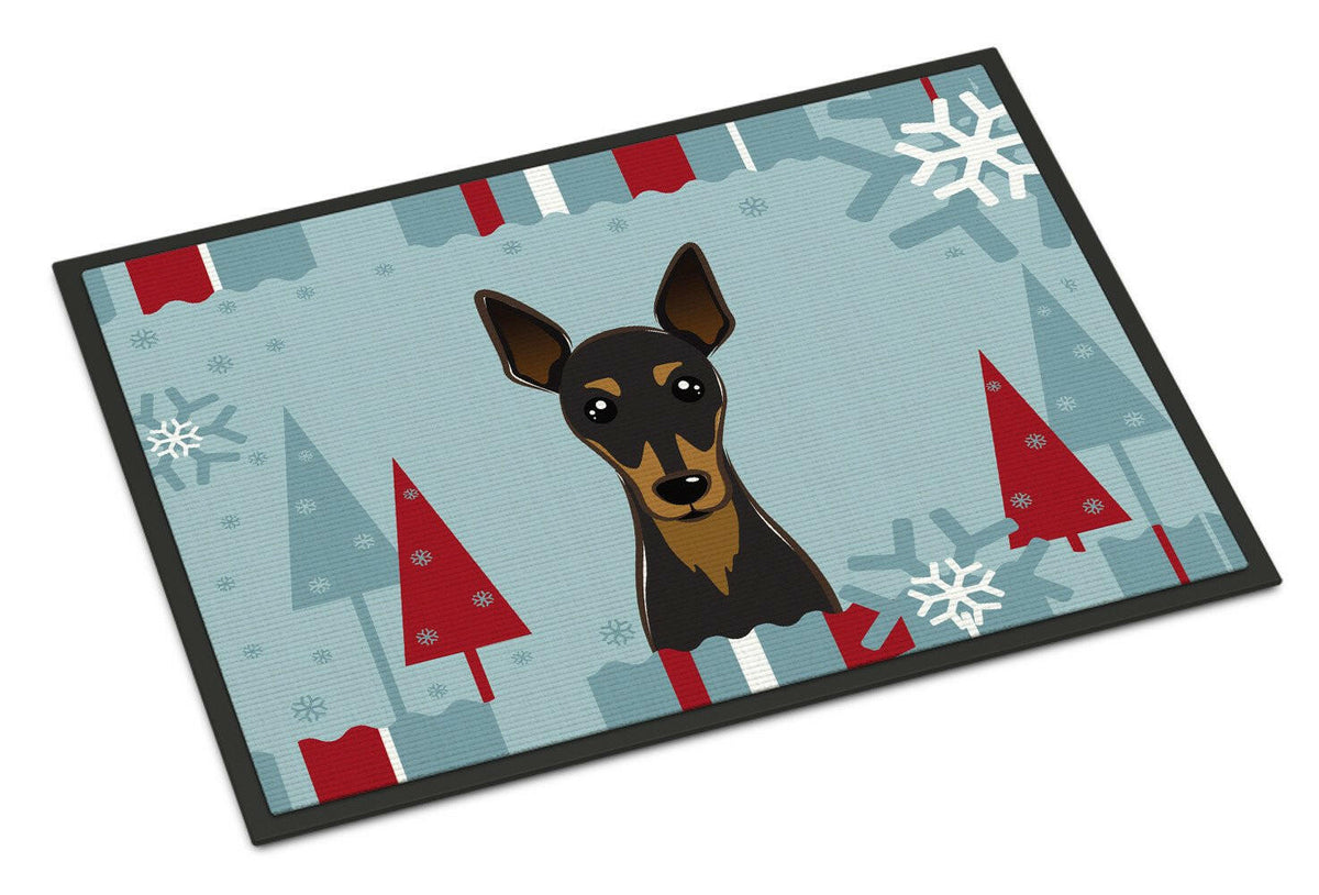 Winter Holiday Min Pin Indoor or Outdoor Mat 18x27 BB1736MAT - the-store.com