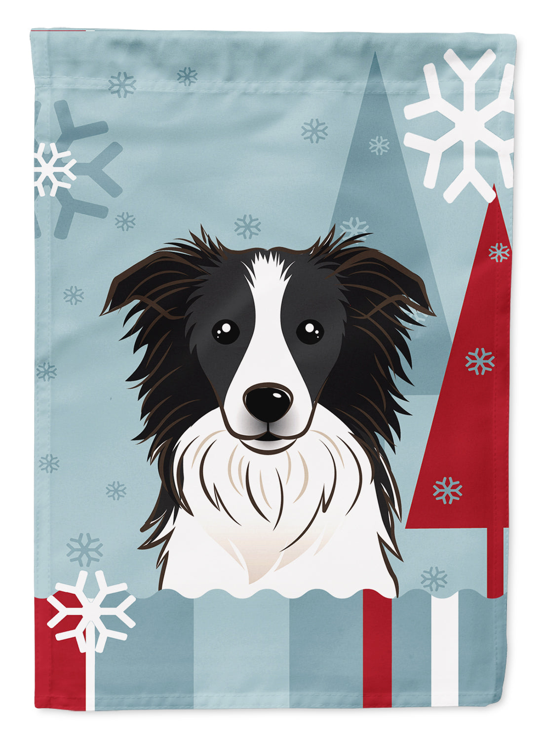 Winter Holiday Border Collie Drapeau Toile Maison Taille BB1737CHF