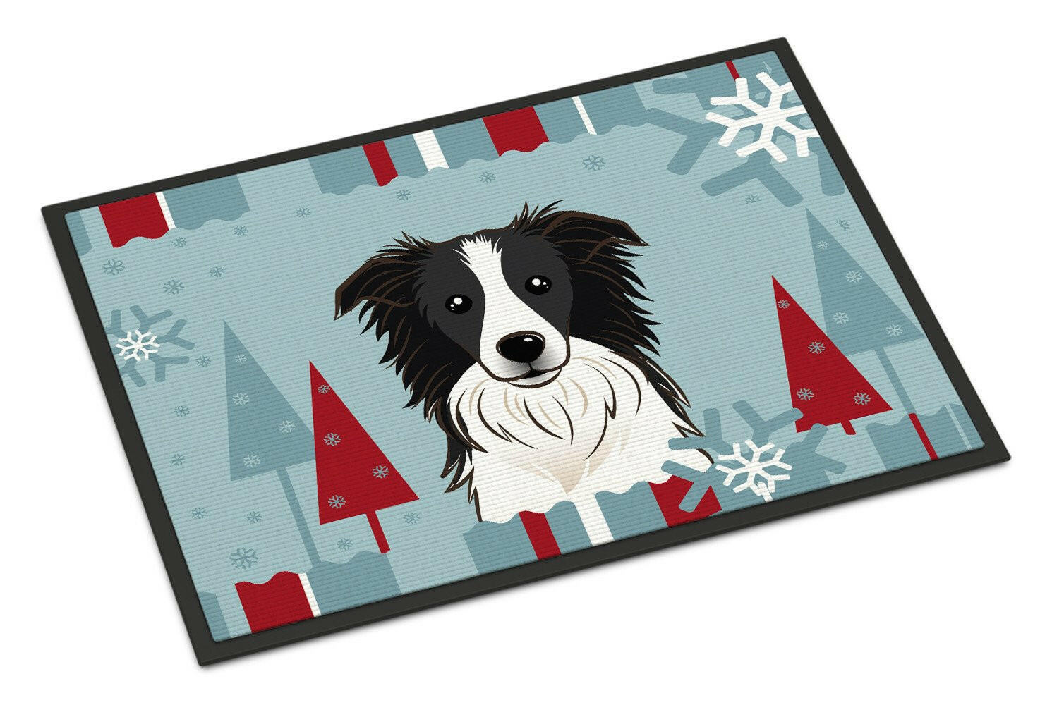 Winter Holiday Border Collie Indoor or Outdoor Mat 24x36 BB1737JMAT - the-store.com