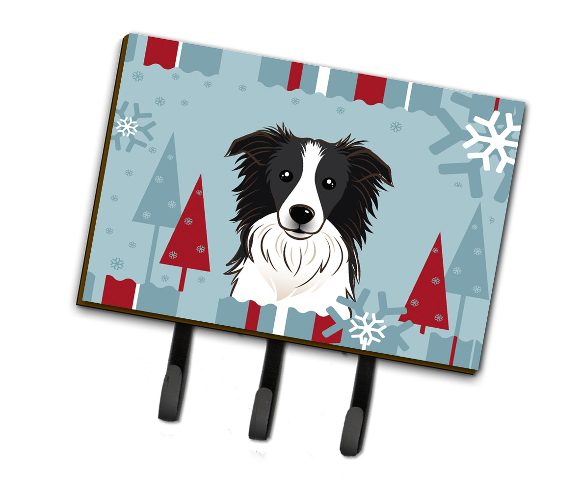 Winter Holiday Border Collie Leash or Key Holder BB1737TH68