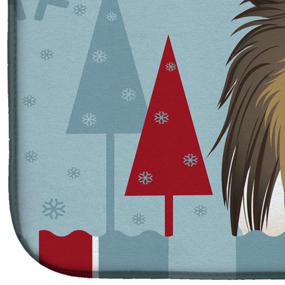 Winter Holiday Sheltie Dish Drying Mat BB1738DDM  the-store.com.