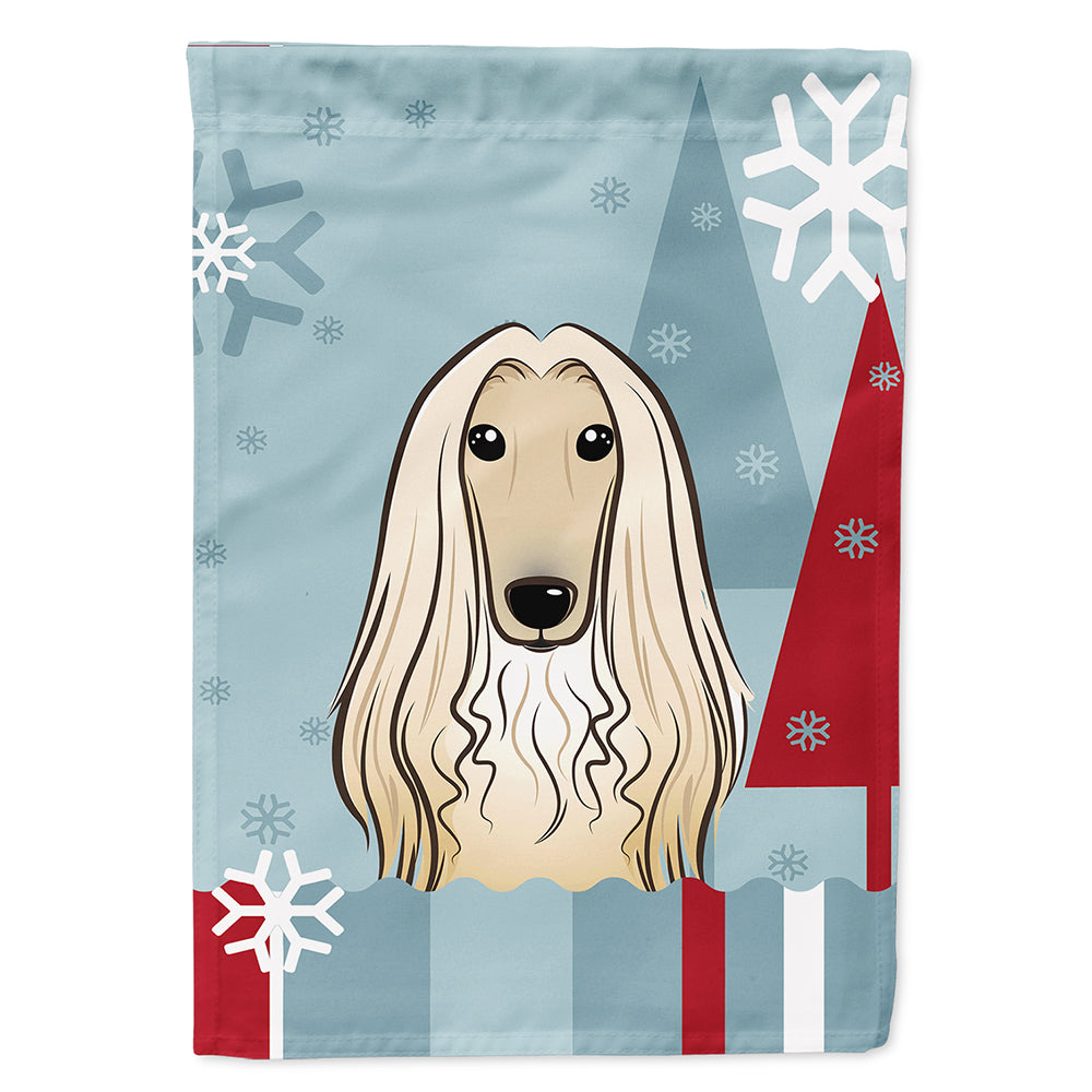 Winter Holiday Afghan Hound Flag Canvas House Size BB1740CHF