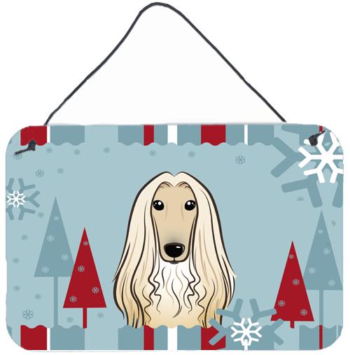 Winter Holiday Afghan Hound Wall or Door Hanging Prints BB1740DS812 by Caroline's Treasures