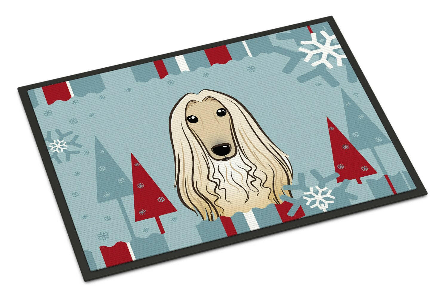 Winter Holiday Afghan Hound Indoor or Outdoor Mat 24x36 BB1740JMAT - the-store.com