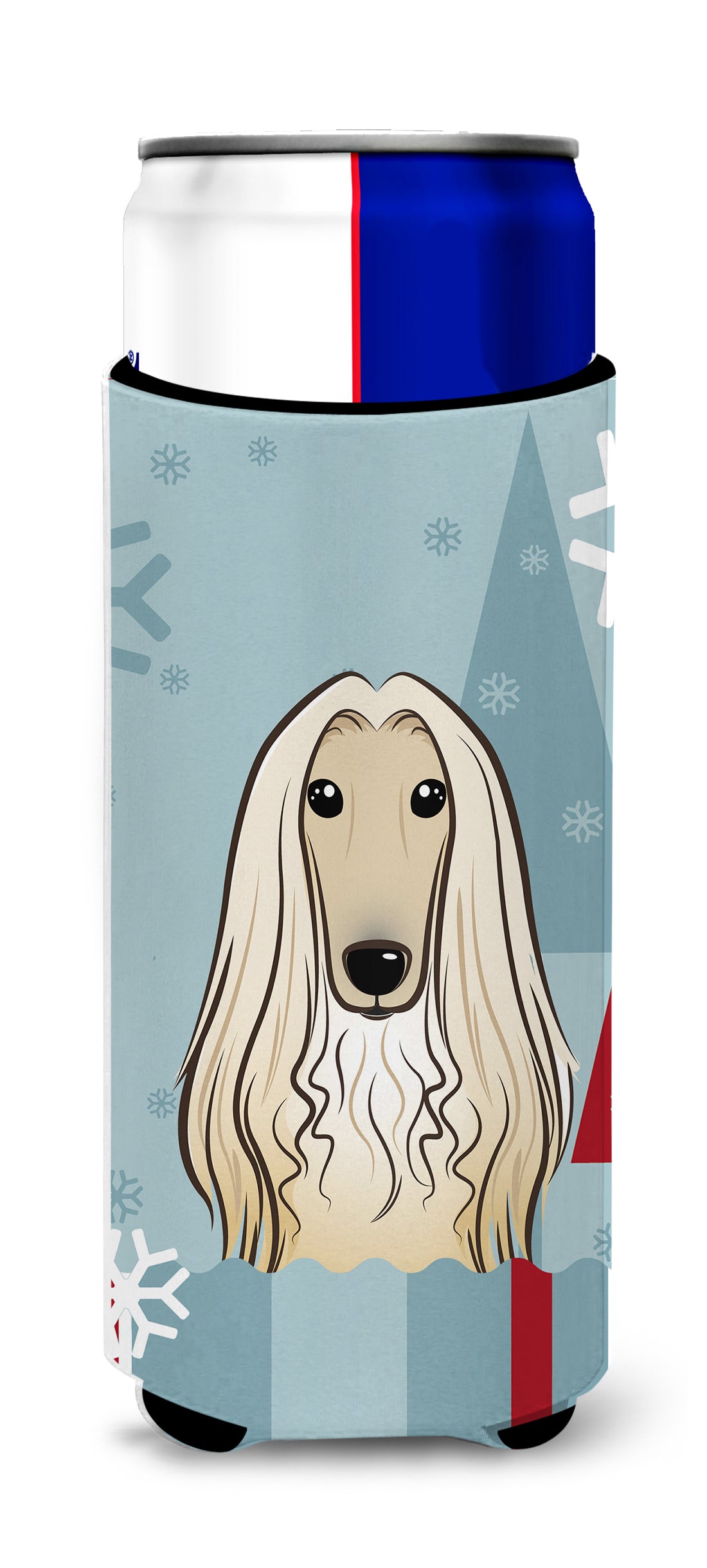 Winter Holiday Afghan Hound Ultra Beverage Insulators for slim cans BB1740MUK